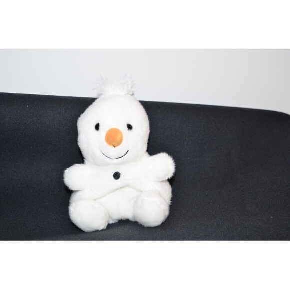 Aurora Mini White Palm Pals 5" Froyo Snowman Plush Beanie Lovey - Picture 2 of 6